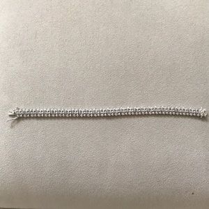 Silver and diamond tennis bracelet